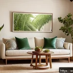 Home 18 가족 공간을 위한 자연주의 인테리어 팁 - A cozy family living room in a modern Spanish home, featuring warm certified wood furniture with vis...